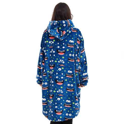 Snuggs Blanket Hoodie Blue monster